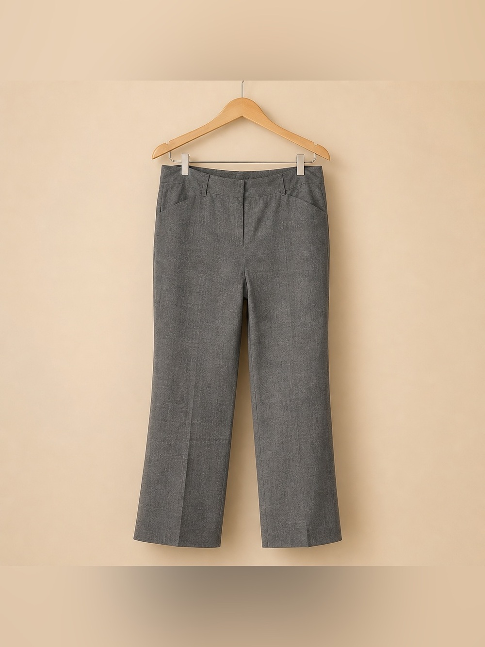 Victor 12 Petite Bootcut Grey Wool Rayon Polyester Slacks 3/$25